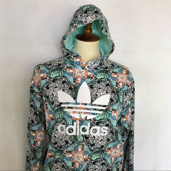 ADIDAS ORIGINALS HOODED SWEATSHIRT ZOO PRINT - Picture 5 of 7